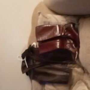 Leather boots with vest wt fur